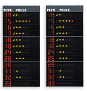 Tabelloni elettronici laterali 2x12 giocatori (nmaglia + falli) omologati FIBA